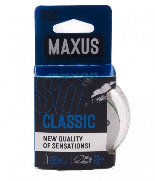 Классические презервативы в пластиковом кейсе MAXUS Classic - 3 шт. - Maxus - купить с доставкой во Владивостоке
