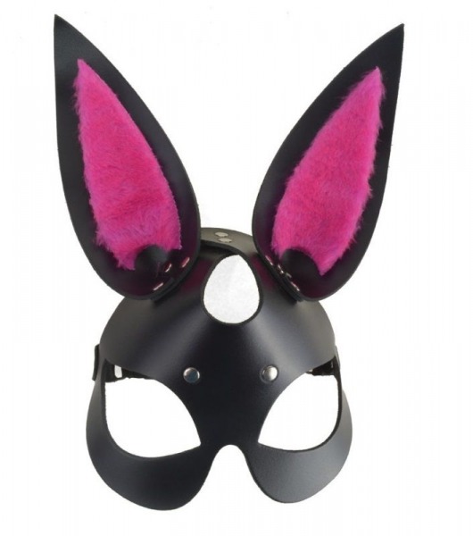 Черная маска  Зайка  с розовыми меховыми вставками - Sitabella - купить с доставкой во Владивостоке