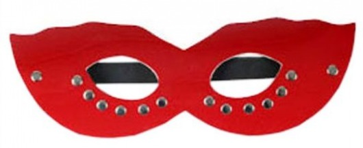 Красная маска CLASSIC с заклёпками - Eroticon - купить с доставкой во Владивостоке