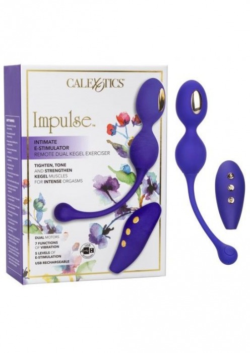 Фиолетовые виброшарики с электростимуляцией Impulse Intimate E-Stimulator Dual Kegel - California Exotic Novelties - купить с доставкой во Владивостоке