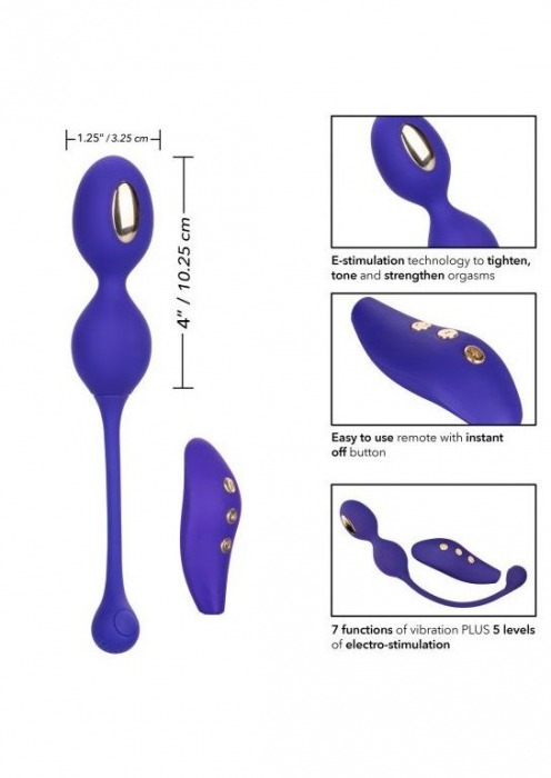 Фиолетовые виброшарики с электростимуляцией Impulse Intimate E-Stimulator Dual Kegel - California Exotic Novelties - купить с доставкой во Владивостоке