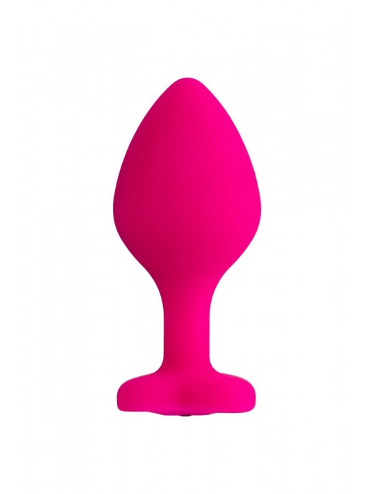 Розовая анальная втулка Diamond Heart с прозрачным кристаллом - 8 см. - ToyFa - купить с доставкой во Владивостоке