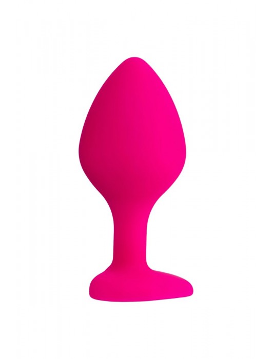 Розовая анальная втулка Diamond Heart с прозрачным кристаллом - 8 см. - ToyFa - купить с доставкой во Владивостоке