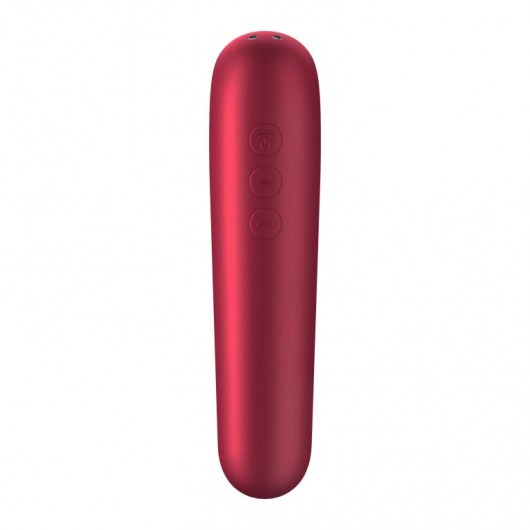 Красный вакуум-волновой стимулятор клитора Dual Love - Satisfyer