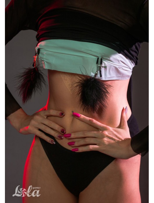 Зажимы на соски с черным пухом Euphoric - Lola Games - купить с доставкой во Владивостоке