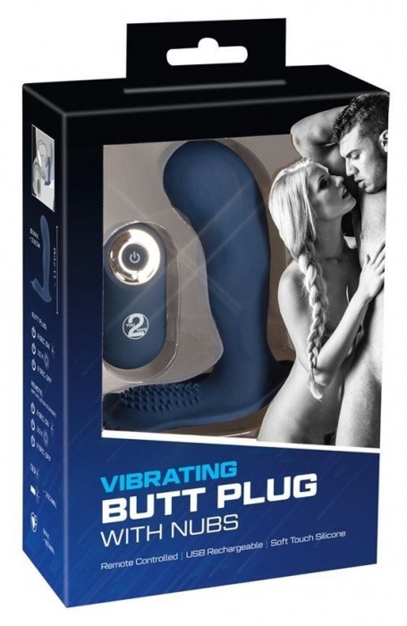 Синий вибростимулятор простаты Vibrating Butt Plug - 11,7 см. - Orion - во Владивостоке купить с доставкой
