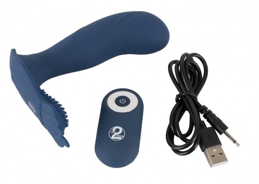 Синий вибростимулятор простаты Vibrating Butt Plug - 11,7 см. - Orion - во Владивостоке купить с доставкой