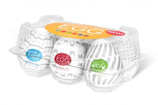 Набор из 6 мастурбаторов Tenga EGG Easy Beat с различным рельефом - Tenga - во Владивостоке купить с доставкой