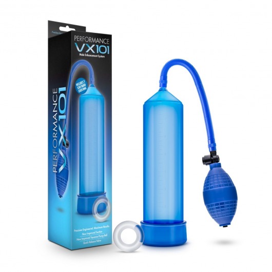 Синяя ручная вакуумная помпа Male Enhancement Pump - Blush Novelties - во Владивостоке купить с доставкой
