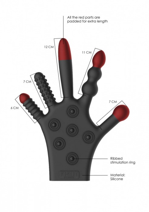 Черная стимулирующая перчатка Stimulation Glove - Shots Media BV