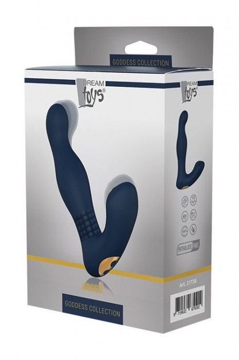Синий массажер простаты с 2 моторами ARGES - 15 см. - Dream Toys - во Владивостоке купить с доставкой