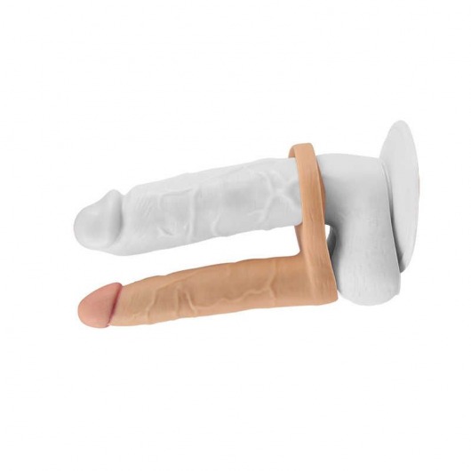 Телесная насадка для двойного проникновения The Ultra Soft Double 6.25 - 15,8 см. - Lovetoy - купить с доставкой во Владивостоке
