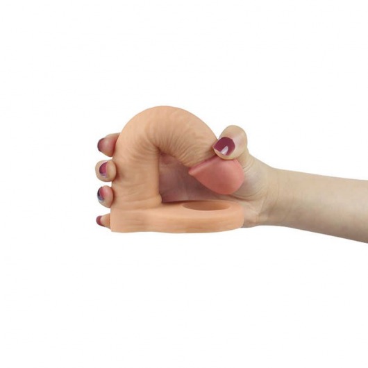Телесная насадка для двойного проникновения The Ultra Soft Double 6.25 - 15,8 см. - Lovetoy - купить с доставкой во Владивостоке