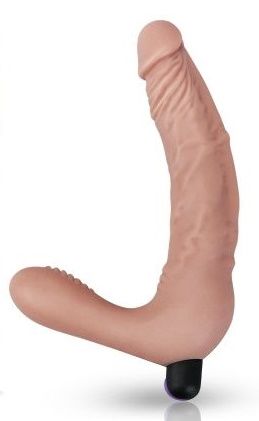 Телесный безремневой вибрострапон Rechargeable IJOY Real Strapless Strap on - 21 см. - Lovetoy - купить с доставкой во Владивостоке