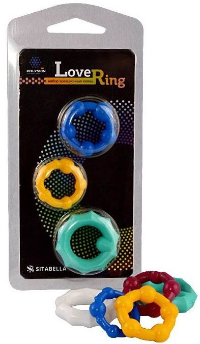 Набор из 3 цветных эрекционных колец Love Ring - Sitabella - во Владивостоке купить с доставкой
