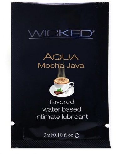 Лубрикант со вкусом кофе мокко WICKED AQUA Mocha Java - 3 мл. - Wicked - купить с доставкой во Владивостоке