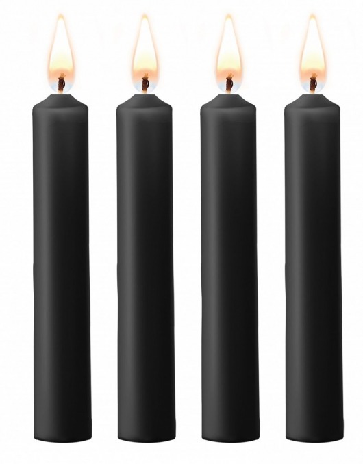 Набор из 4 черных восковых свечей Teasing Wax Candles - Shots Media BV - купить с доставкой во Владивостоке
