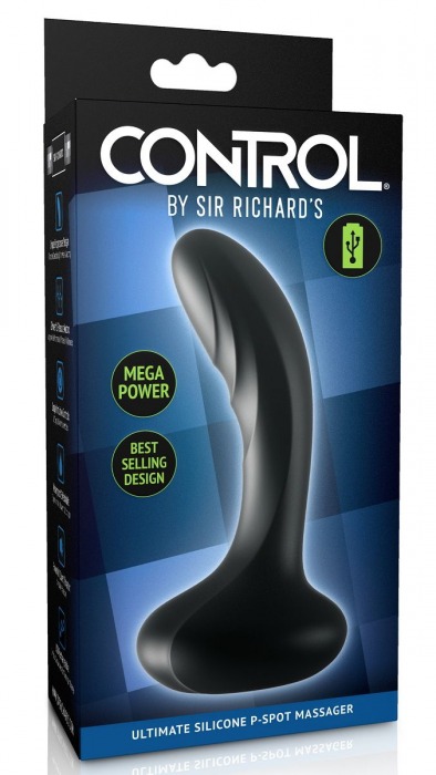 Черный массажер простаты Ultimate Silicone P-Spot Massager - 13,9 см. - Pipedream - во Владивостоке купить с доставкой