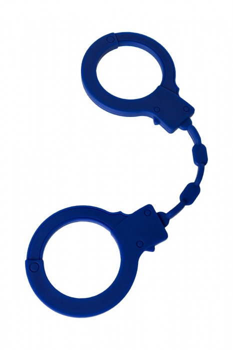 Синие силиконовые наручники  Штучки-дрючки - Штучки-дрючки - купить с доставкой во Владивостоке