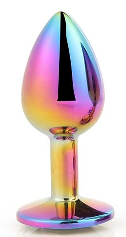 Голографическая анальная втулка с радужным кристаллом - 7,1 см. - Dream Toys - купить с доставкой во Владивостоке