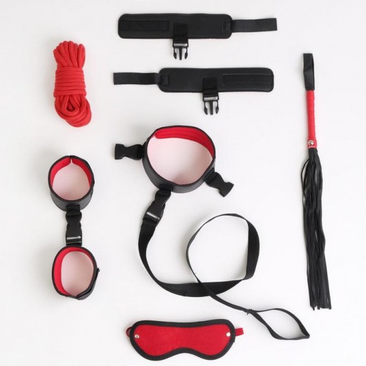 Черно-красный эротический набор из 7 предметов - Сима-Ленд - купить с доставкой во Владивостоке