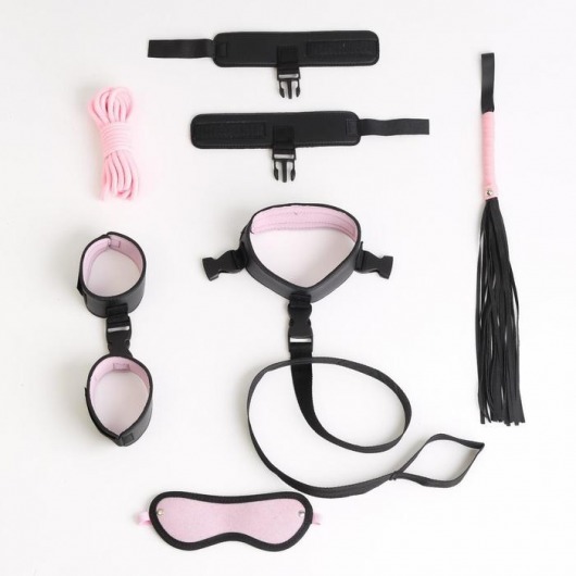 Черно-розовый эротический набор из 7 предметов - Сима-Ленд - купить с доставкой во Владивостоке