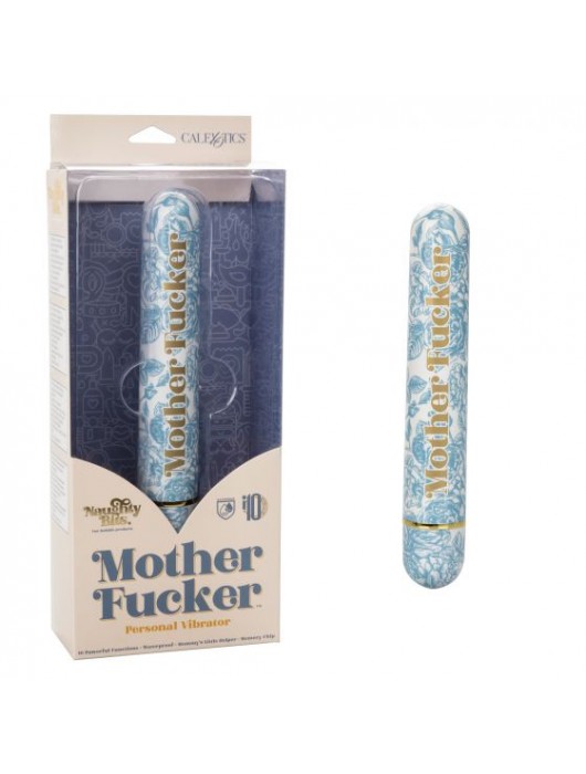 Голубой классический вибратор Naughty Bits Mother Fucker Personal Vibrator - 18 см. - California Exotic Novelties