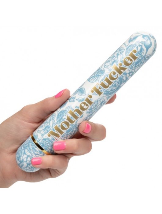 Голубой классический вибратор Naughty Bits Mother Fucker Personal Vibrator - 18 см. - California Exotic Novelties