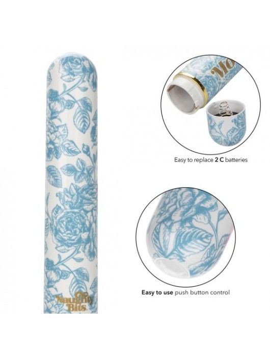 Голубой классический вибратор Naughty Bits Mother Fucker Personal Vibrator - 18 см. - California Exotic Novelties