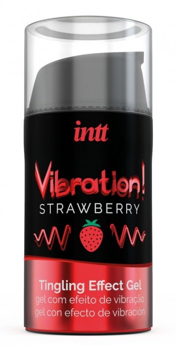 Жидкий интимный гель с эффектом вибрации Vibration! Strawberry - 15 мл. - INTT - купить с доставкой во Владивостоке