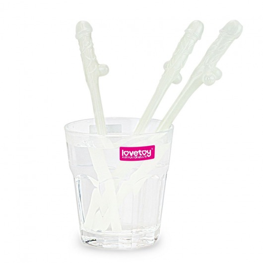Светящиеся в темноте трубочки для напитков в виде пенисов Willy Straws - 9 шт. - Lovetoy - купить с доставкой во Владивостоке