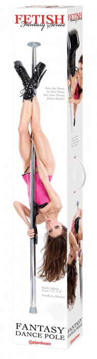 Серебристый пилон Fantasy Dance Pole - Pipedream - купить с доставкой во Владивостоке