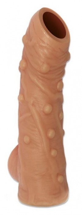 Телесная насадка с пупырышками и открытой головкой Nude Sleeve M - 12 см. - KOKOS - во Владивостоке купить с доставкой