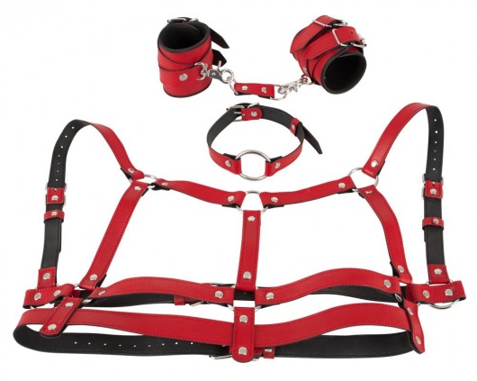 Красный комплект БДСМ-аксессуаров Harness Set - Orion - купить с доставкой во Владивостоке
