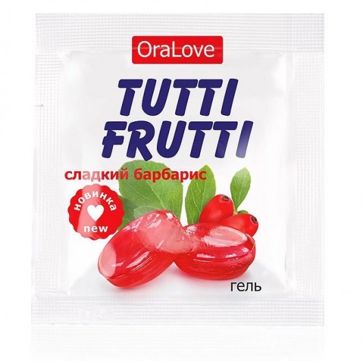 Гель-смазка Tutti-frutti со вкусом барбариса - 4 гр. - Биоритм - купить с доставкой во Владивостоке