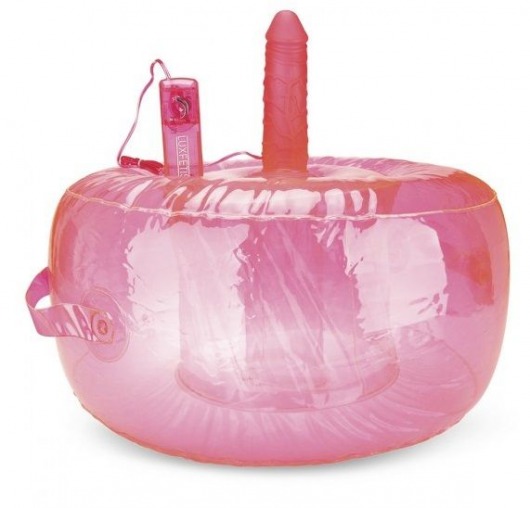 Розовая надувная подушка для секса в вибратором - Lux Fetish - купить с доставкой во Владивостоке
