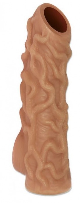 Телесная насадка с венками и открытой головкой Nude Sleeve S - 10 см. - KOKOS - во Владивостоке купить с доставкой