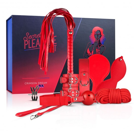 Красный БДСМ-набор Crimson Dream - Secret Pleasure Chest - купить с доставкой во Владивостоке
