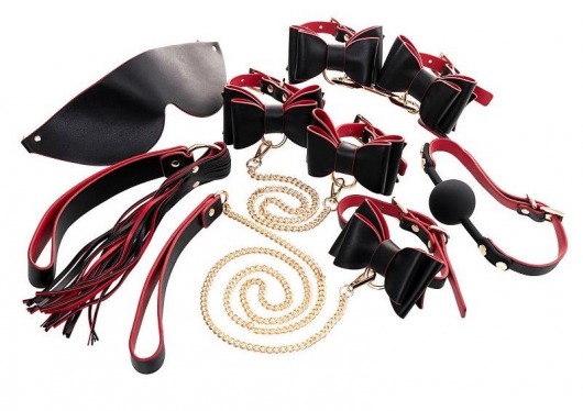Черно-красный бондажный набор Bow-tie - ToyFa - купить с доставкой во Владивостоке