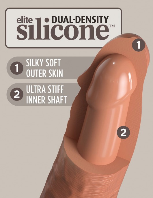 Кофейный фаллоимитатор 6  Silicone Dual Density Cock - 17 см. - Pipedream