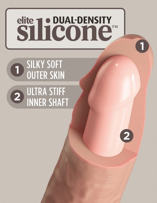 Телесный фаллоимитатор 6  Silicone Dual Density Cock - 17 см. - Pipedream