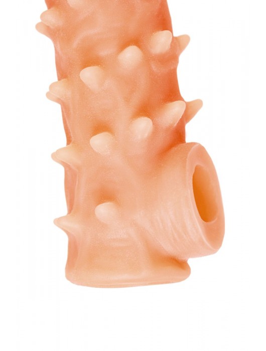 Телесная закрытая насадка с пупырышками Cock Sleeve Size S - 13,8 см. - KOKOS - во Владивостоке купить с доставкой