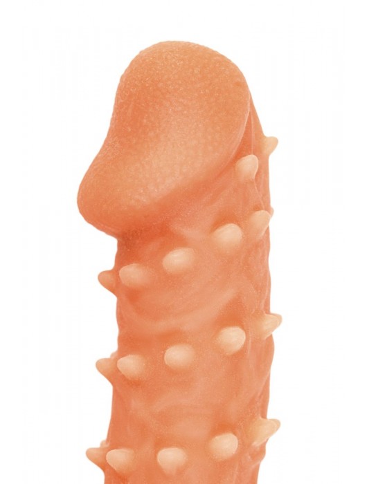 Телесная закрытая насадка с пупырышками Cock Sleeve Size S - 13,8 см. - KOKOS - во Владивостоке купить с доставкой