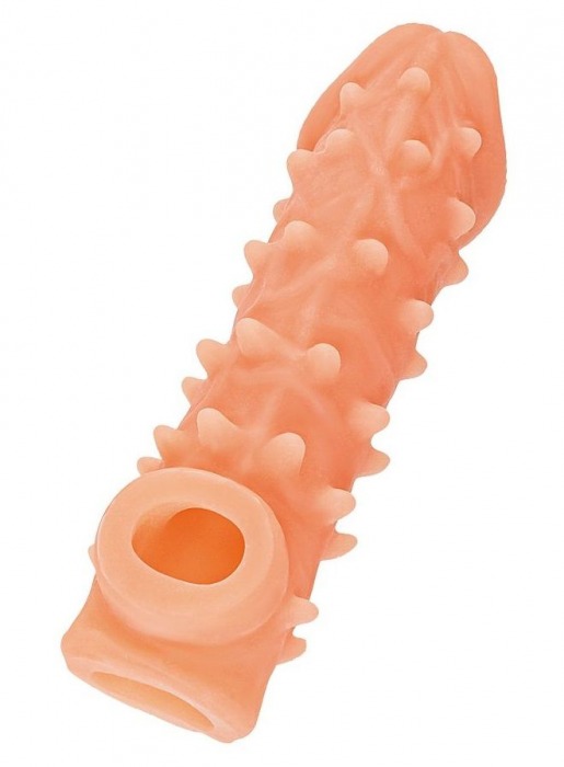 Телесная закрытая насадка с пупырышками Cock Sleeve Size L - 17,6 см. - KOKOS - во Владивостоке купить с доставкой