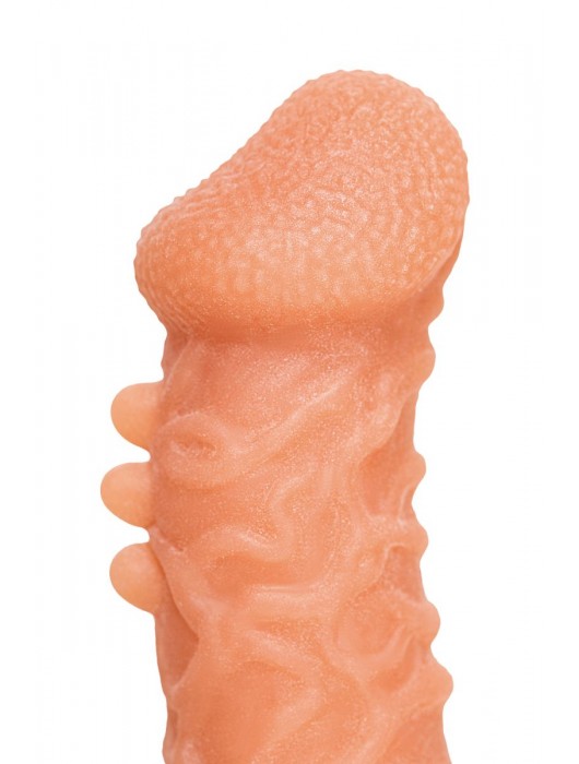 Телесная закрытая насадка с шершавой головкой Cock Sleeve Size S - 13,8 см. - KOKOS - во Владивостоке купить с доставкой