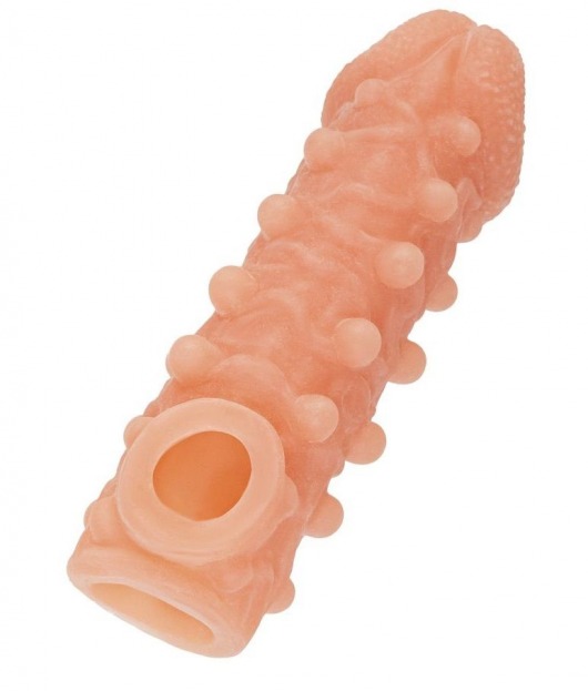 Телесная закрытая насадка с шариками Cock Sleeve Size S - 13,8 см. - KOKOS - во Владивостоке купить с доставкой