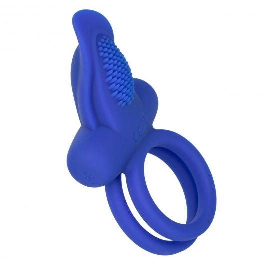 Синее перезаряжаемое эрекционное кольцо Silicone Rechargeable Dual Pleaser Enhancer - California Exotic Novelties - во Владивостоке купить с доставкой