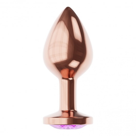 Пробка цвета розового золота с фиолетовым кристаллом Diamond Amethyst Shine S - 7,2 см. - Lola Games - купить с доставкой во Владивостоке