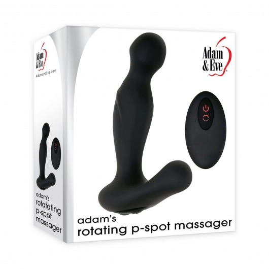 Черный вибростимулятор простаты Adam s Rotating P-spot Massager - 14,2 см. - Adam & Eve - во Владивостоке купить с доставкой