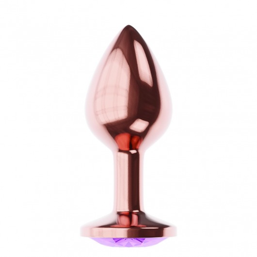 Пробка цвета розового золота с фиолетовым кристаллом Diamond Amethyst Shine L - 8,3 см. - Lola Games - купить с доставкой во Владивостоке